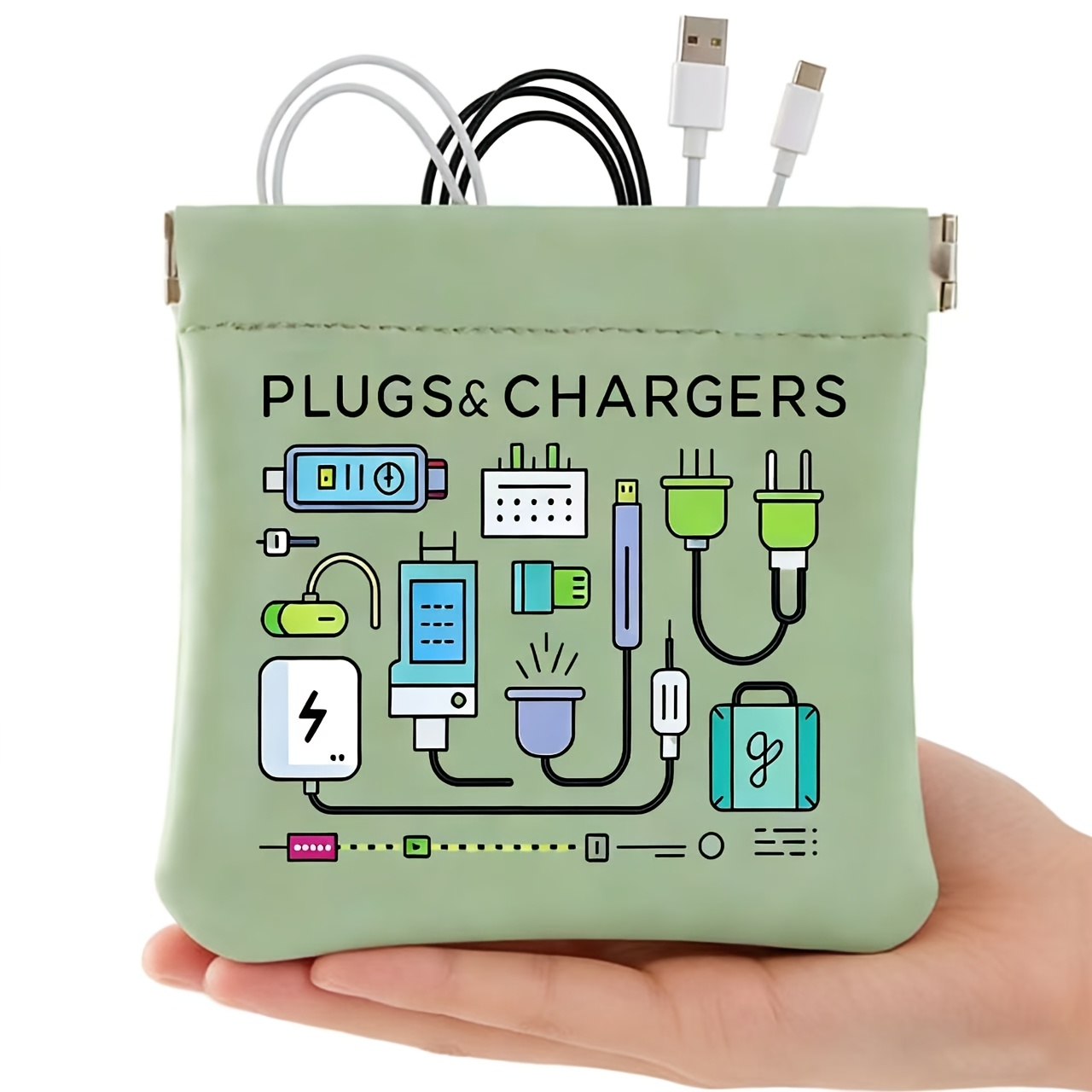 Tech Accessories Travel - Портативная сумка-органайзер для кабелей 12x12 см