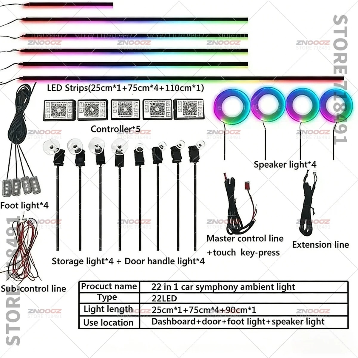 22в1 RGB интерьер автомобиля а – обзор и цена Tech Lighting Accessories